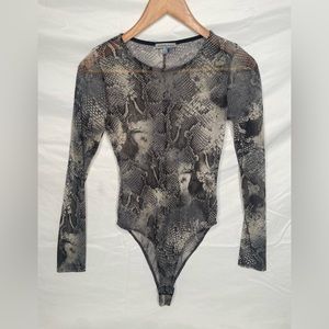 Charlotte Russe Snake Print Mesh Bodysuit SM slightly used in perfect condition